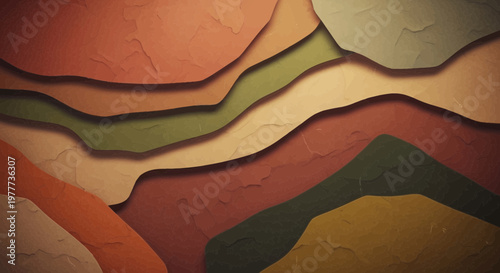 Abstract Layered Landscape with Earth Tones and Organic Texture