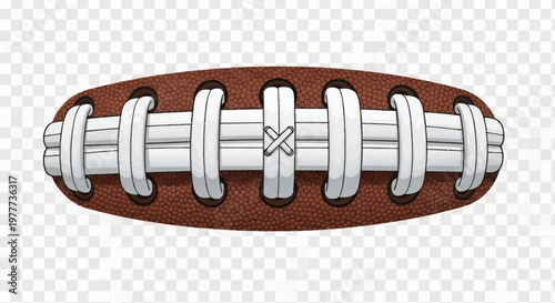 American Football Ball Close-up, Classic Leather with White Laces, Sports Equipment Detail