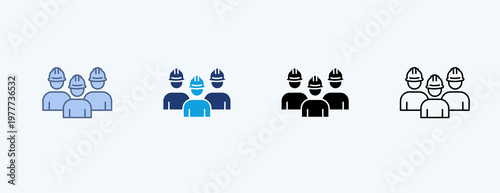 Labor Union Multiple Icon Illustration Vector