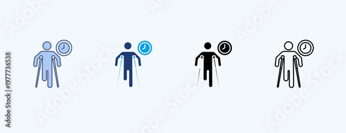 Temporary Disability Multiple Icon Illustration Vector