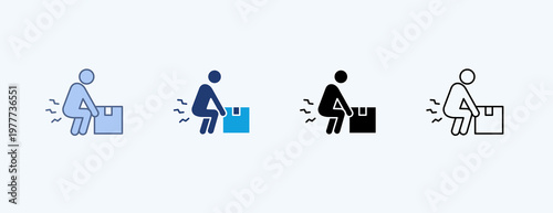 Back Pain Multiple Icon Illustration Vector
