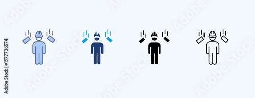 Falling Objects Multiple Icon Illustration Vector