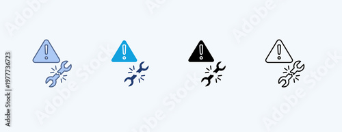 Faulty Equipment Multiple Icon Illustration Vector