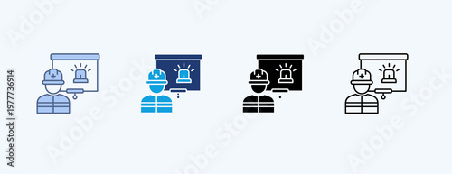 Emergency Plan Multiple Icon Illustration Vector