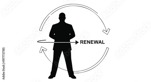 businessman renewing subscription with circular workflow