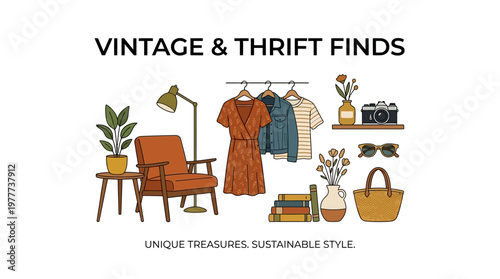 Vintage and Thrift Finds Sustainable Style