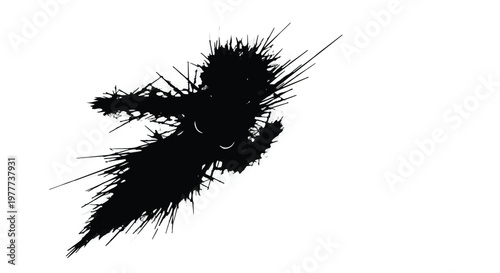 black ink splatter on white background