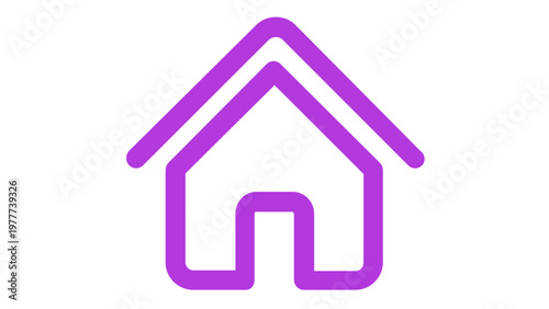 Minimalist house vector icon with a vibrant blue and purple gradient, perfect for modern UX/UI design, mobile apps, and website navigation menus, scalable AI-generated home symbol illustration.