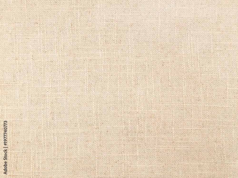 Fototapeta premium Light Beige Linen Texture Background, Soft Natural Fabric Surface