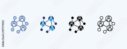 Social Connection Multiple Icon Illustration Vector
