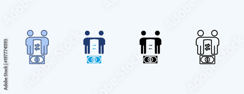 Business Deal Multiple Icon Illustration Vector