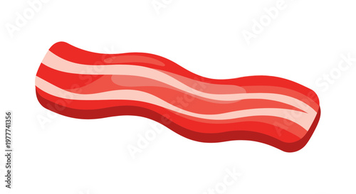 Crispy Bacon Strip Isolated on White Background