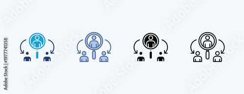 Client Dealing Multiple Icon Illustration Vector