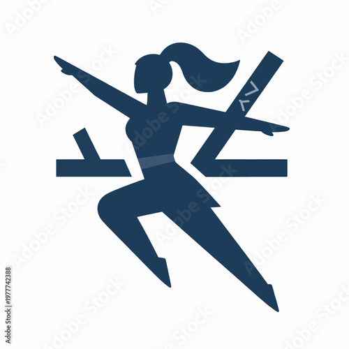 Flat vector illustration of a single female Norse Valkyrie warrior in a dynamic flying pose, adult White woman in traditional Viking armor, courageous mood, historical fantasy concept, isolated.