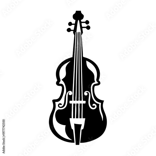 octobass icon silhouette illustration for orchestral music instrument design