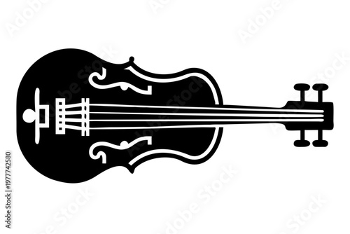 viola string musical instrument silhouette illustration for orchestra classical music and concert design
