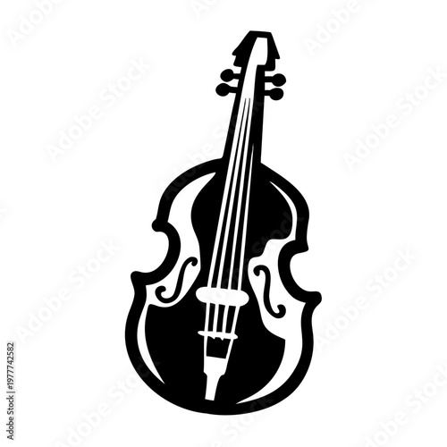 octobass string musical instrument icon silhouette illustration for orchestra classical music and concert design