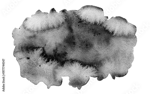 Foto Abstract artistic grunge textured black watercolor wash smear stain