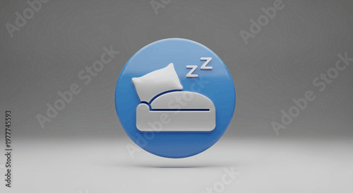 Comfortable Couch Sleep Icon with Zzz Symbol on Abstract Background