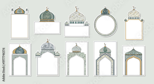 Islamic Architecture Frames Collection: Mosques, Arches, Domes & Calligraphy for Ramadan & Eid
