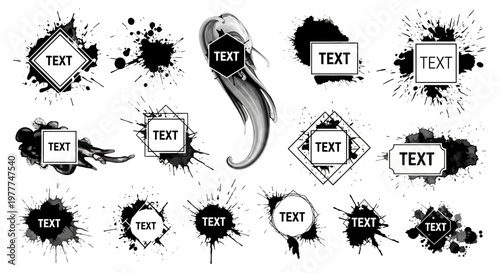 Ink Splatter Text Frames: Grunge Design Elements for Creative Projects