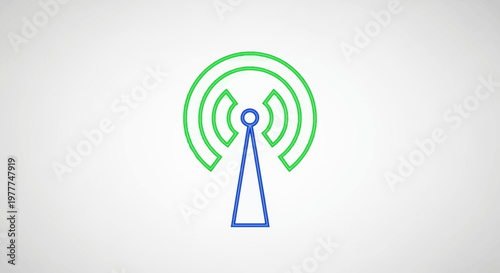 Abstract Wi-Fi Signal Tower Icon on White Background