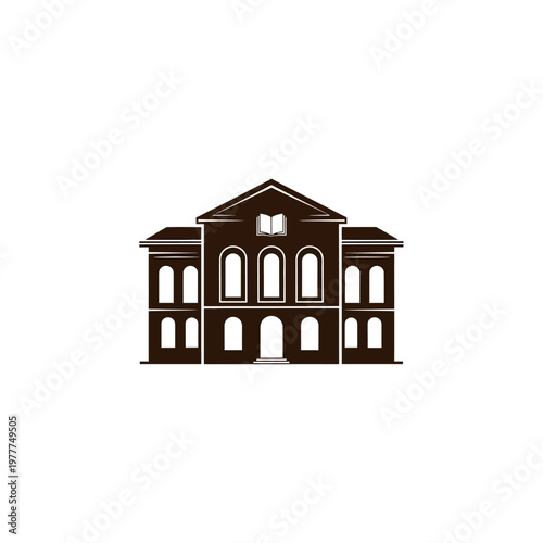 Historic Building Illustration A Classic Architectural Design Representing Heritage and Education