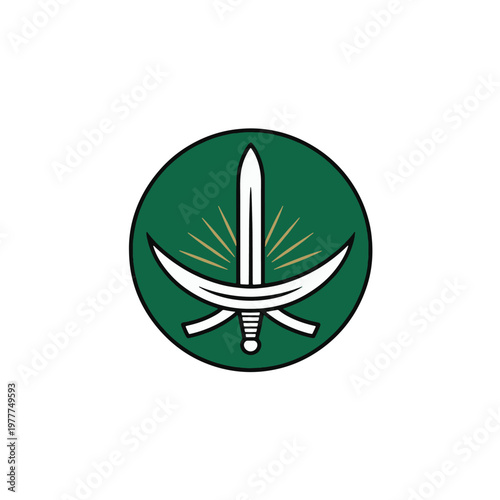 Saudi Flag with Sword Emblem