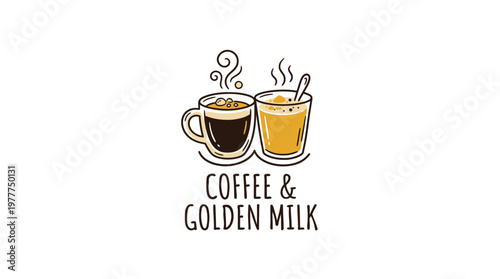 Coffee and Golden Milk Drinks Logo