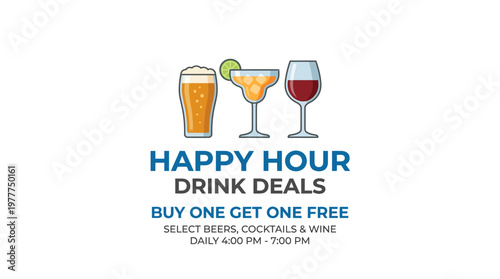Happy Hour Drink Deals Promotional Banner