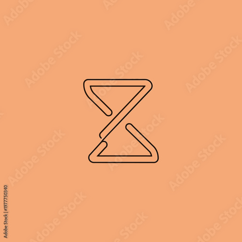Abstract Hourglass Symbol Representing Time Flow.