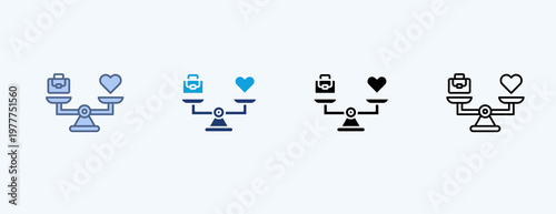 Work Life Balance Multiple Icon Illustration Vector