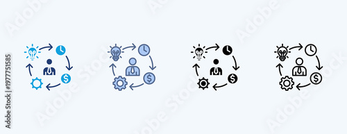 Entrepreneurship Multiple Icon Illustration Vector