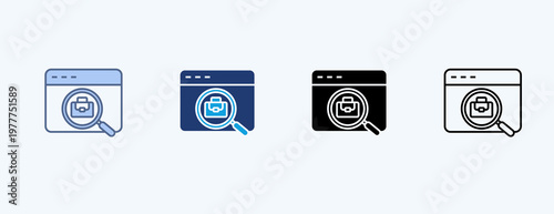 Job Search Multiple Icon Illustration Vector