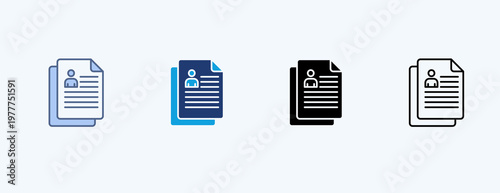 Resume Multiple Icon Illustration Vector
