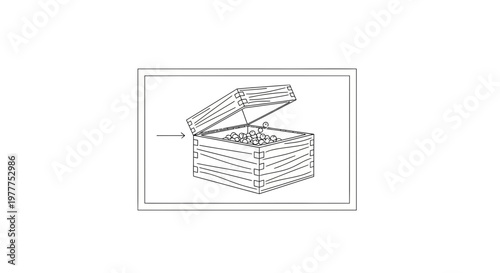 Open Treasure Chest Filled with Gold Coins and Jewels, Vector Illustration