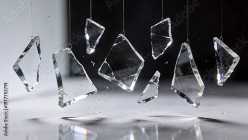 Falling Glass Fragments
