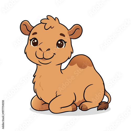 Cute Sitting Camel Illustration Character Animal Design