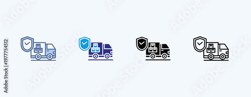 Secure Deliveryforklift Multiple Icon Illustration Vector