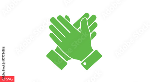 Green Clapping Hands Icon on White Background - Applause, Approval, Celebration