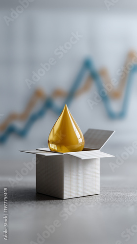 Golden Oil Drop: A luminous...