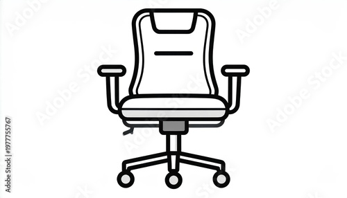 Modern Ergonomic Office Chair with Wheels and Armrests.