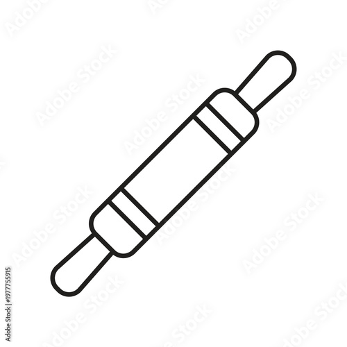 Baking Rolling Pin Line Icon,Kitchen Rolling Pin Tool Icon,Wooden Dough Roller Icon,Rolling Pin Kitchen Utensil Icon..eps