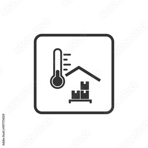 vector design outline of storage room temperature sign