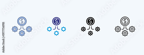 Capital Efficiency Multiple Icon Illustration Vector