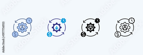 Resource Optimization Multiple Icon Illustration Vector