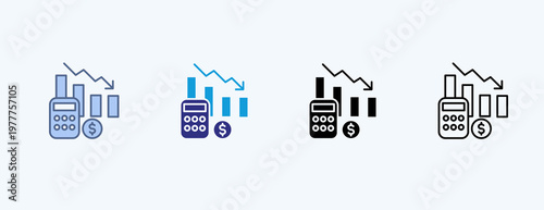 Cost Reduction Multiple Icon Illustration Vector