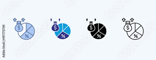 Margin Improvement Multiple Icon Illustration Vector