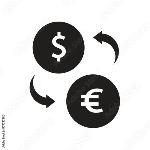 Dollar Euro Exchange Icon , Currency Conversion Vector Symbol,USD EUR Convert Icon , Money Exchange Vector Illustration,Forex Exchange Icon , Dollar Euro Currency Vector..eps