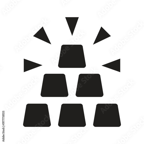 Gold Icon Vector , Precious Metal Wealth Symbol,Gold Bullion Icon , Precious Metal Finance Symbol..eps